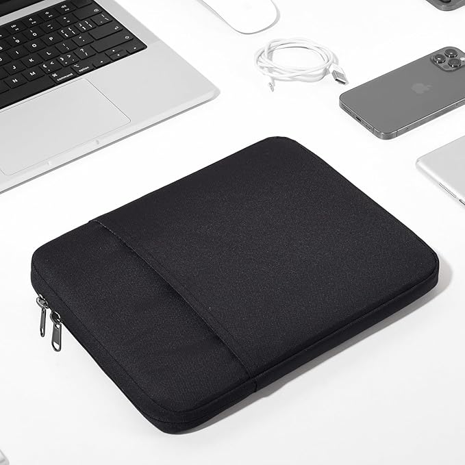 Tablet Sleeve Case Bag for Amazon Fire Max 11 Tablet/Kindle Fire HD 10/10 Plus Tablet 10.1", 11 inch iPad Air M3 & M2, 2025 iPad A16, Pro M5, Galaxy Tab A9+ Plus, Black