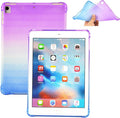 for Apple iPad 9th/8th/7th Generation Case 10.2 inch (2021/2020/2019),Slim Lightweight Translucent Clear Soft TPU Back Shockproof Cover Silicone Corner Protective Tablet Shell, Purple & Blue