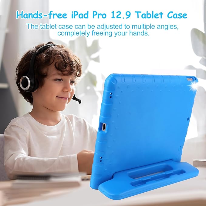 for Kids iPad Pro 12.9 Case 2nd 1st Generation Super Protection 2015 2017 12.9 inch iPad Pro Case with Pencil Holder iPad Pro Covers 12.9 inch for iPad Pro 12.9" 1st 2nd Gen Blue