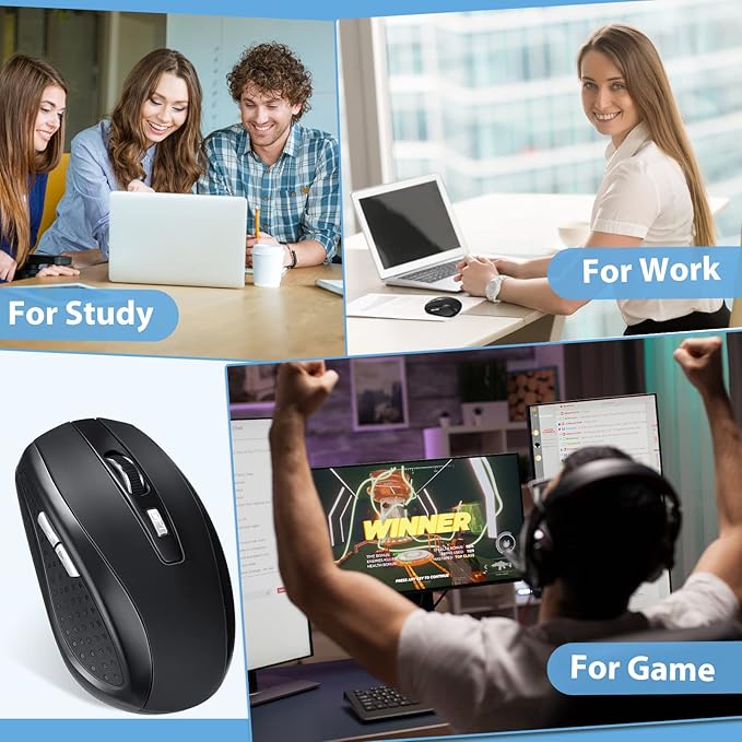 Macarrie 12 Pack Wireless Mouse for Laptop 1200dpi Wireless Computer Mouse Bulk with 6 Buttons Included USB Receiver Compatible for Windows, Pc, Computer