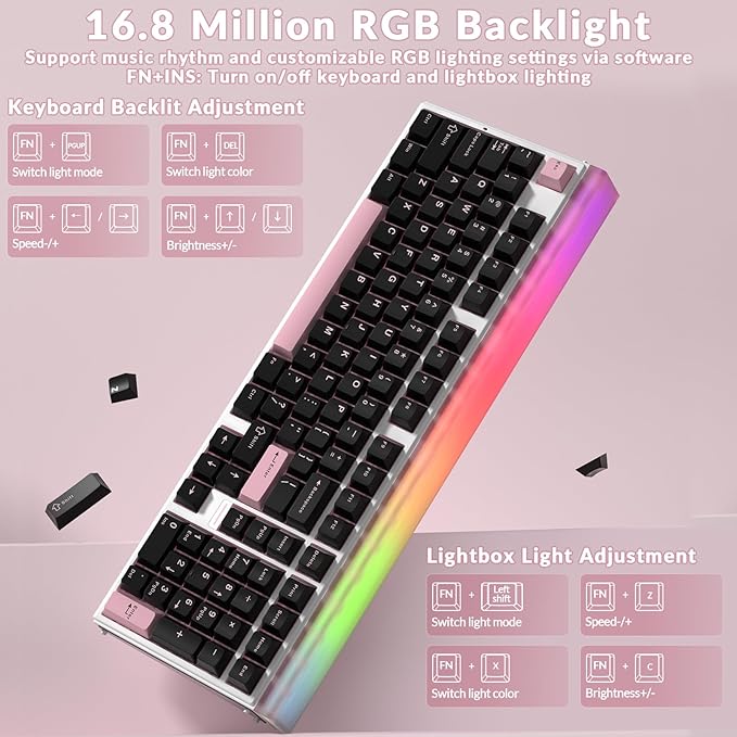 AULA Hero 99 Wired Gaming Keyboard, Hall Effect Keyboard with Rapid Trigger Mode, Hot Swappable Magnetic Switch Keyboard with Number Pad, Web Driver,RGB Backlit Mechanical Keyboard for Office PC Gamer