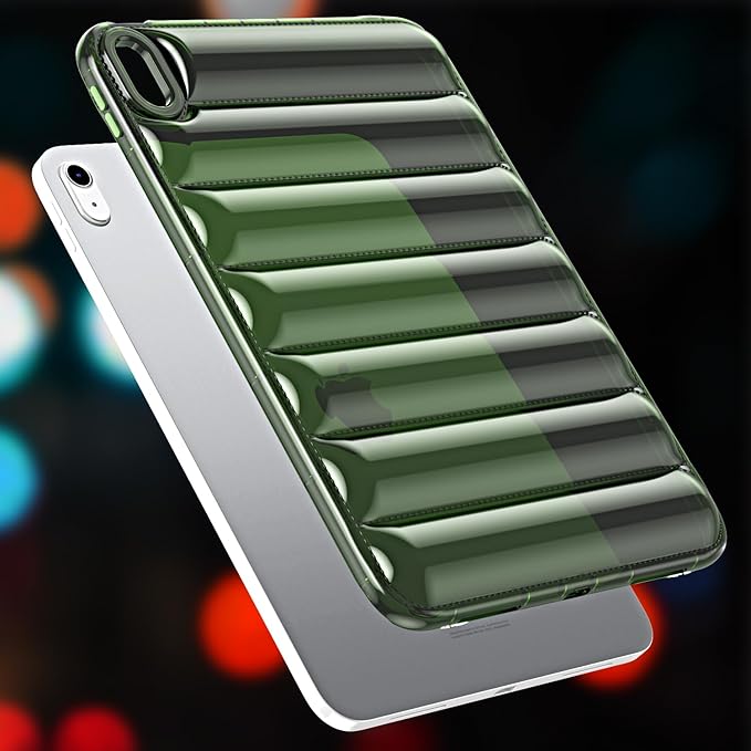 for iPad (A16) 11th Generation Case 11 inch 2025/iPad 10th Generation 10.9 inch (2022) Shockproof Soft TPU Back Cover Silicone Bumper Anti-Yellowing Lightweight Protective Clear Shell, Green
