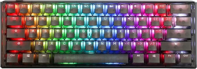 Ducky One 3 Mini Aura 60% Mechanical Keyboard: Quack Mechanics Dampening, Hot-Swappable Cherry MX Silver Switches, High-Density PBT Tripleshot Keycaps, RGB, US, Black