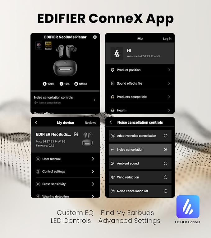 Edifier NeoBuds Planar TWS Earbuds - Hi-Res Wireless, 12mm Planar Magnetic Drivers, Snapdragon Sound, Hybrid ANC, Bluetooth 5.4 Dual Connection, 30H Playtime, Google Fast Pair, 60ms Low Latency