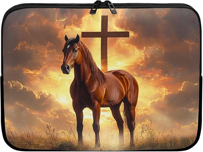 Cross Horse Laptop Sleeve for Women Men 17inch Laptop Accessories with Versatile Uses Lap Top Case Portable Computer Sleeve Laptop Pouch Brown