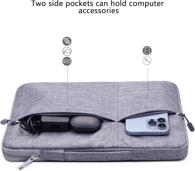 Megoo 10" Laptop Sleeve Case for Microsoft Surface Go 4/3/2 10.5", Samsung Galaxy Tab A9+/A8/S9 11"/S9 FE 10.9", iPad Pro 11"/Air 10.9", Carry Case for 9"-11" Chromebook Tablet(Gray)
