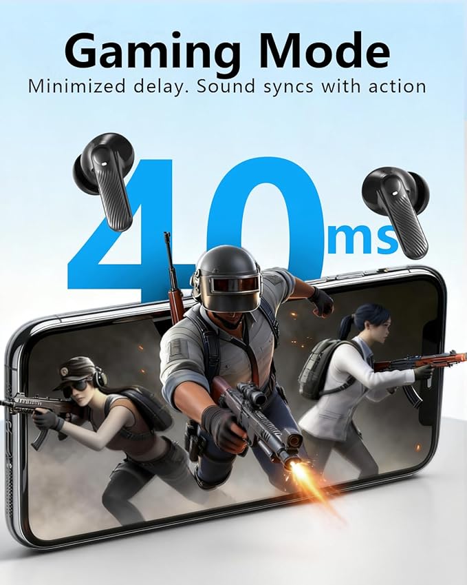 Wireless Earbuds with Active Noise Cancelling,140-Hour Long Battery Life Bluetooth 5.4 Ear Buds,Multi-Device Pairing,Enhanced Clear Call,Deep Bass Stereo In Ear Headphone