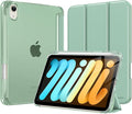 MoKo for iPad mini 7 A17 Pro Case 2024, iPad mini 6th Generation Case 8.3 Inch 2021 with Pencil Holder, Slim Light Trifold Smart Protective Cover with Hard PC Translucent Back Shell, Tequila Green
