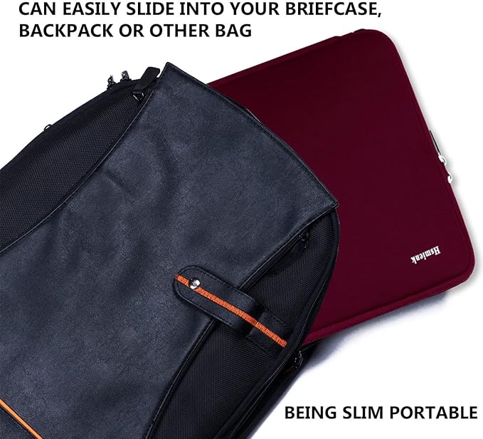Laptop Case 15.6 Inch, Durable Shockproof Protective Cover Flip Case Briefcase Carrying Bag Compatible with 15.6" HP, ASUS, Lenovo, Acer, Notebook, Computer, Ultrabook, Chromebook, Red