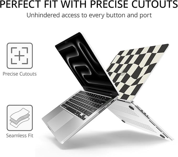 Anban Compatible with MacBook Pro 14 inch Case 2026-2021 M5 M4 M3 M2 M1 A3426 A3427 A3434 A3112 A3185 A3401 A2918 A2992 A2779 A2442, Plastic Hard Shell+Keyboard Cover+Screen Protector, Black Checkered