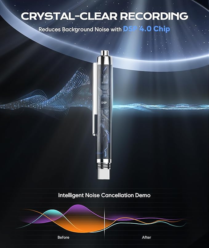 72GB Digital Voice Recorder with USB Type-C Plug, Portable OTG File Transfer Recording Device, Voice Active Recorder with One-Touch Start, Portable Audio Recorder for Meeting, Interviews, Class, Work