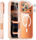 3-in-1 Air for iPhone 17 Pro Max Case with Screen Protector & Camera Lens Protector,[Fits MagSafe][Military-Grade Protection] [4-Side Built-in Airbag] Shockproof Case for 17 Pro Max (Clear-White)