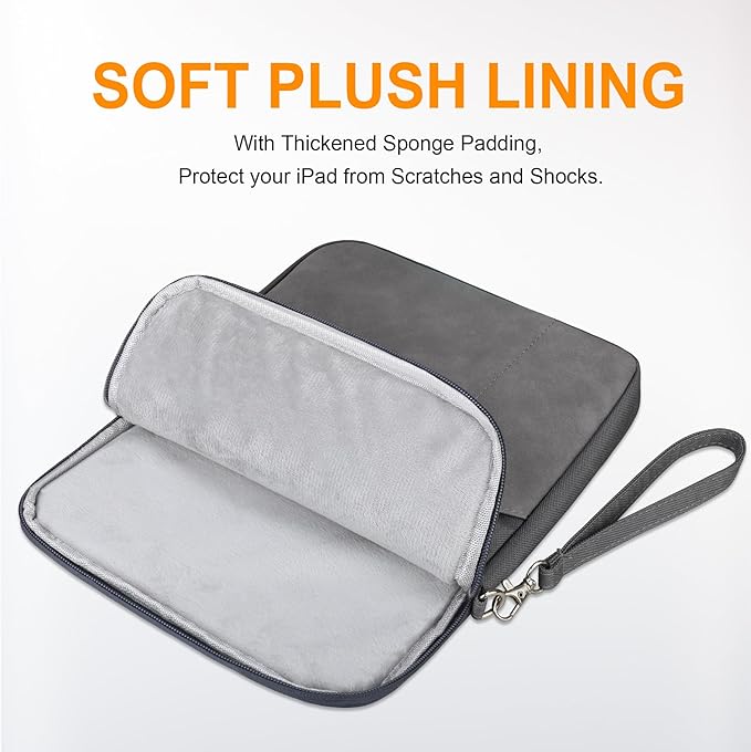 Lacdo Tablet Sleeve Case for 11 inch iPad A16, 11 Inch IPad Air M4 M3 M2, 11" iPad Pro M5 M4, 10.9 inch ipad/IPad Air, 10.2" iPad, 11" Samsung Galaxy Tab A9+, Ipad Sleeve Fit Magic Keyboard, Dark Gray