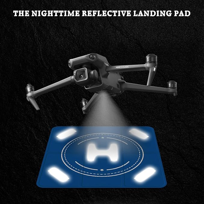 FPVtosky Drone Landing Pad Weighted, Nighttime Reflective & Foldable Launch Pad, Waterproof Helipad for DJI Mini 5/4/3 Pro/Mini 4k/Air 3S/Neo/Flip Drone Accessories (25 in)