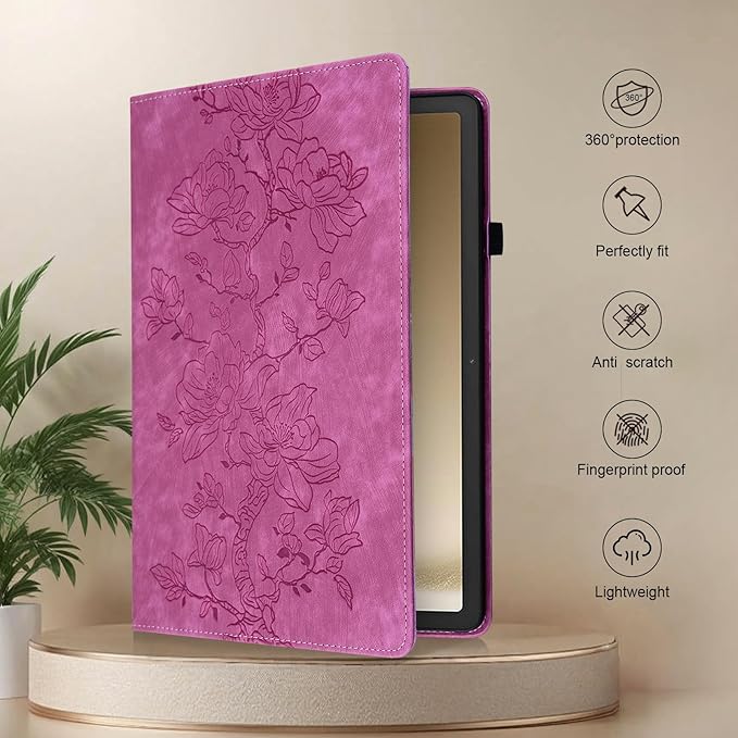 Case for iPad mini 7 (A17 Pro) Generation Case 2024, iPad mini 6 Case 2021, 8.3 inch Auto Wake/Sleep Slim PU Leather Folio Cover with Mu lti-Angle Stand and Pen Holder, Rose