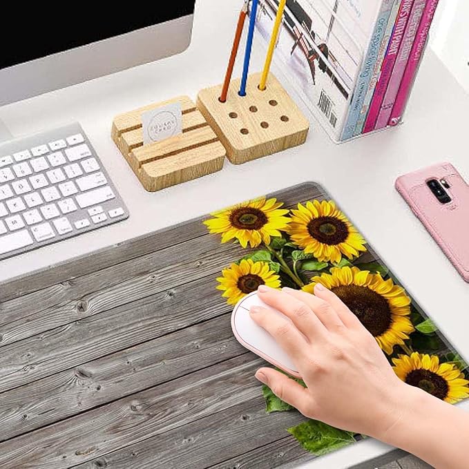 Sunflower Desk Mat - Large XL Mouse Pad & Keyboard Pad for Home Office Essentials