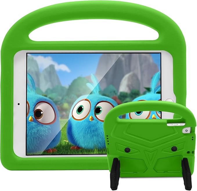 Kids Case for 7.9" iPad Mini 5/4/3/2/1, Silicone Shockproof Cover with Handle Kickstand, Green