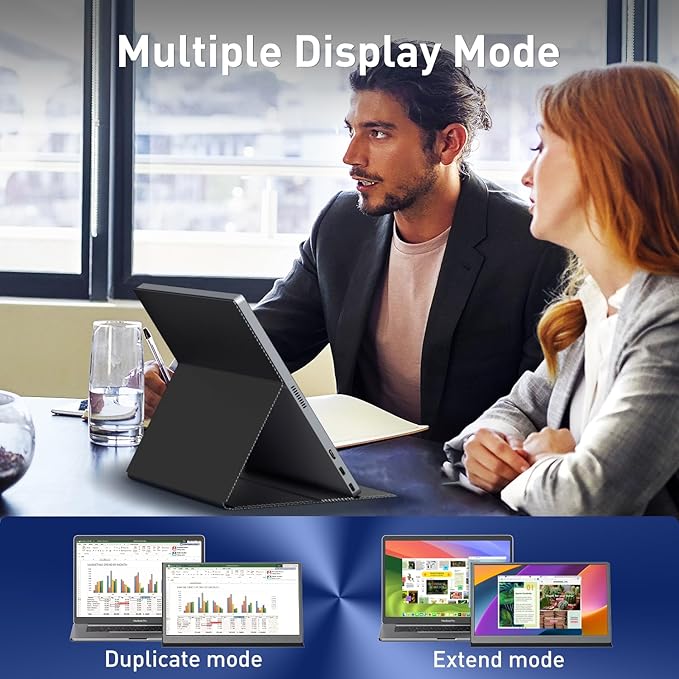 cocopar Portable Monitor 15.6 Inch 1080P FHD 60Hz 60% sRGB Travel Monitor with Speaker HDMI USB-C Second Screen for Laptop MacBook Surface PC Xbox PS4/5, VESA Mountable, with Full Cover Stand