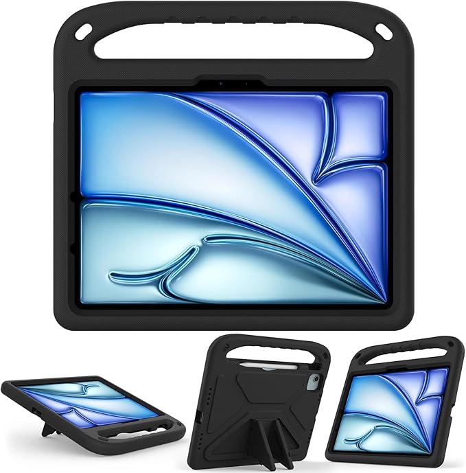 Dteck Shockproof Handle Stand Pencil Holder Case for iPad Air 5/4 10.9" & iPad Pro 11" (2022/2021/2020/2018), Black