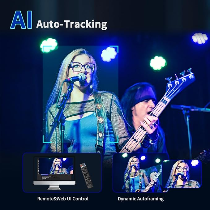 4K NDI PTZ Camera 20X, HDMI USB LAN Outputs Video Conference Camera Webcam for Church Worship/Events Services/Education,Works with Zoom,Skype,OBS