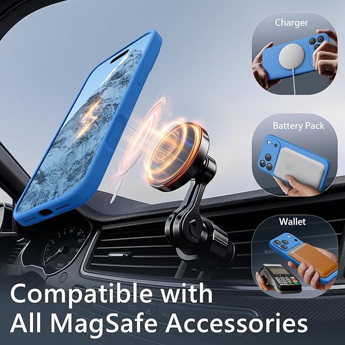 FireNova Magnetic for iPhone 17 Pro Max Case, Compatible with MagSafe, [Integrated Silicone Camera Control Button] [Camera Protection] Anti-Scratch Microfiber Lining Phone Case, 6.9", Blue
