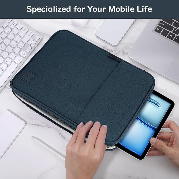 Dadanism 9-11 Inch Tablet Sleeve Padded Carrying Case for iPad (A16) 11th Gen 11", iPad 10th Gen 10.9", iPad Air M4/Pro M5 11", iPad Air 5/4, iPad 9/8/7th Gen, Galaxy Tab A11+ Plus 11", Indigo