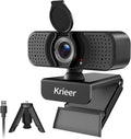 4K Hd Webcam with Dual Mics &Rotatable Tripo,Privacy Cover for Pc/Laptop, USB Computer Camera Plug & Play with Auto Light Correction for Video Calls, Live Streaming Gaming & Online Meetings