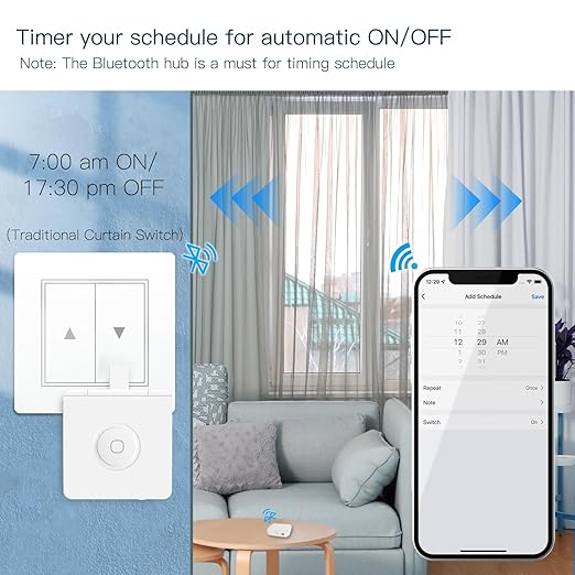 MOES Fingerbot Plus Smart Button Pusher No Wiring Switch, Upgrade with Touch Control, Work with Smart Life App, Add MOES Tuya Bluetooth Hub Make it Compatible with Alexa,Google Home and Timer Control