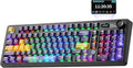 AJAZZ AK980 V2 Pro Wireless Mechanical Keyboard, 10000mAh Battery & Dual 8000Hz Polling Rate,Tri-Mode Gaming Keyboard with Smart Display/Knob, Hot Swappable for Win/Mac (Purple,Lychee Switch)