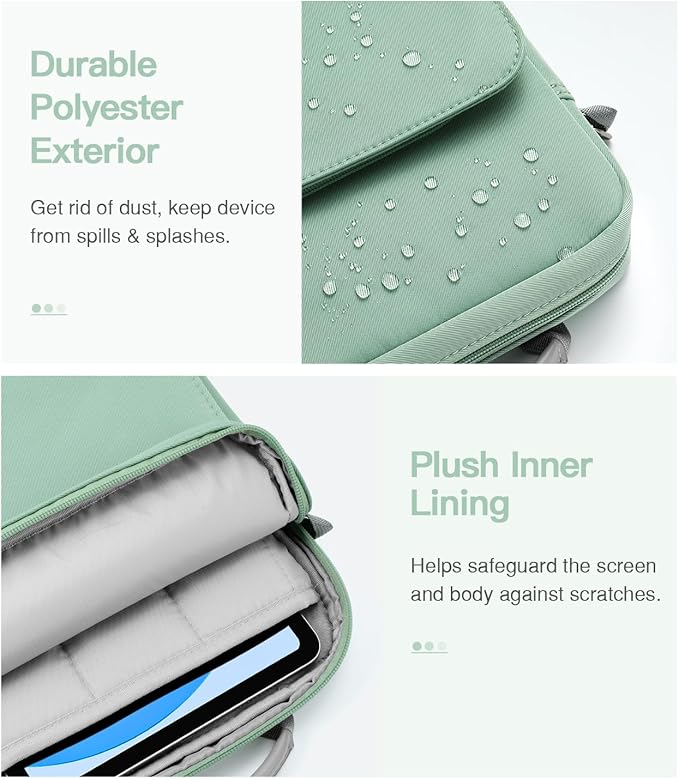 MoKo 9-11 Inch Tablet Sleeve Bag Handle Carrying Case with Shoulder Strap Fits iPad Pro/Air/A16 11 inch,iPad 10th 10.9,i-Pad 9/8/7th 10.2,iPadAir 5/4th 10.9,i-Pad 9.7,Tab S8/S9 11", Cyan