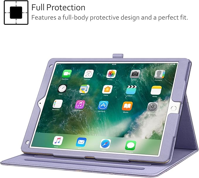 Fintie Multi-Angle Case, 2017/2015 iPad Pro 12.9 inch (Old Model) 1st & 2nd Gen Case - [Corner Protection] Folio Stand Cover with Pencil Holder & Pocket, Auto Wake/Sleep, Lilac Marble