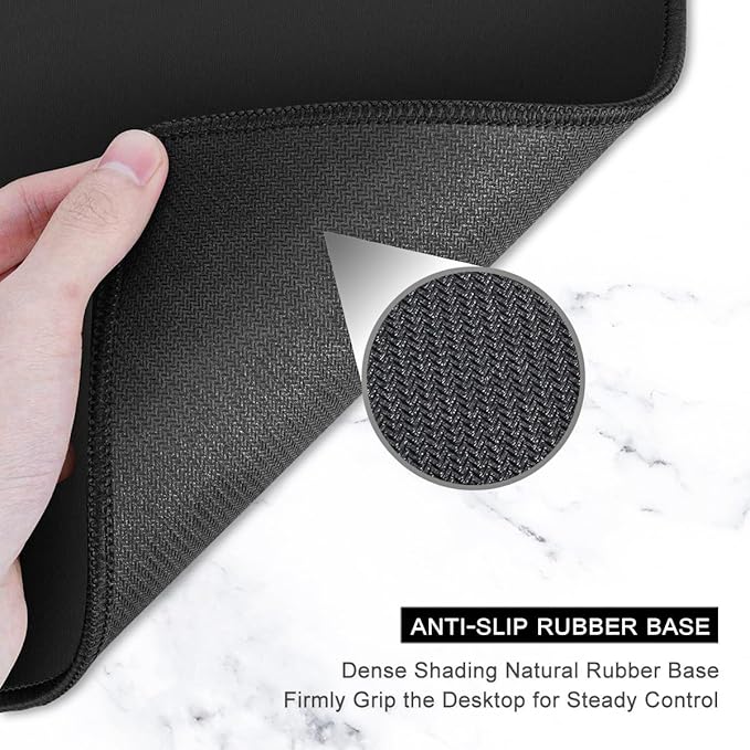 Auhoahsil Large Mouse Pad, XXL Gaming Mousepad, Desk Mat for Desktop, Thick Rubber, Big & Long Size, Stitched Edges, Full Desk Pad for Laptop & Computer, Extended 35.4 x 15.7 in, Pink Gold Marble