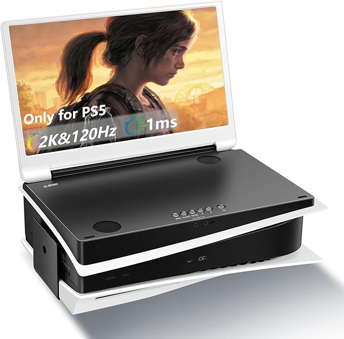 G-STORY 15.6" Inch IPS 2K 120Hz Portable Monitor Gaming Display Integrated with PS5(not Included) 2560X1440 with 2 HDMI Ports,FreeSync,Built-in 2 of Multimedia Stereo Speaker,UL (2K&120Hz)