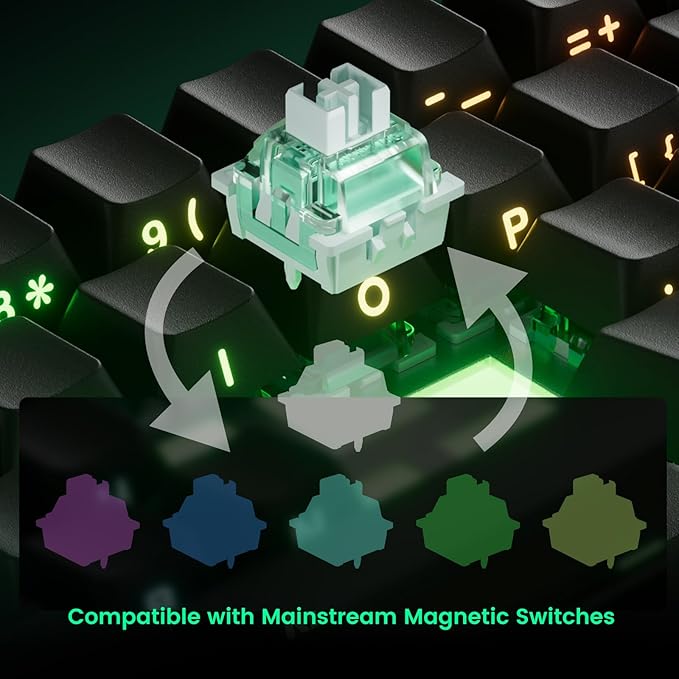 MONSGEEK FUN68 Rapid Trigger Gaming Keyboard 8k SP HE Wired 65% Black Keyboard, Glare Magnetic Switch