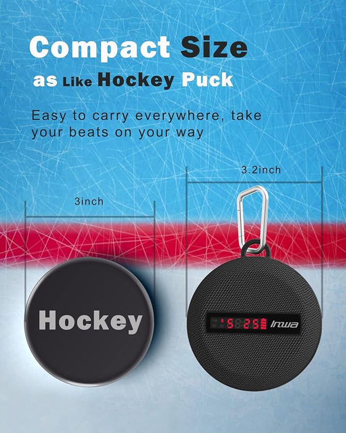 Inwa Portable Bluetooth Speaker, Bike Speakers with Speed Display, Wireless Speaker with 480 Mins Super Long of Playtime. Decent Sound, Compact Size and Loudness for Riding, Hiking, Showering, Golfing