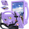 AKABEILA Compatible with Xiaomi Redmi Pad 2 2025 11 inch Tablet Case, Kids Friendly Universal Lightweight Shockproof Protective Case with Shoulder Strap & Stand Handle Light Purple