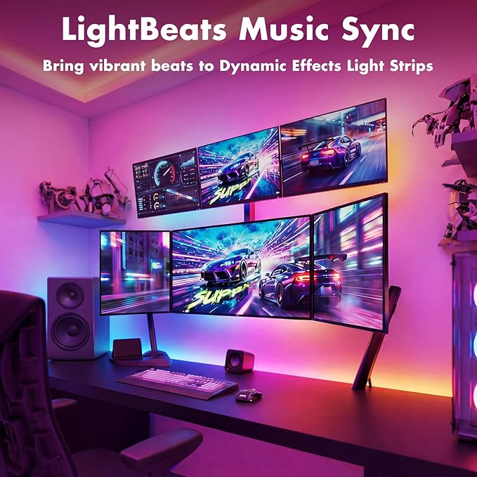 LED Lights for Bedroom, 200FT IC RGB LED Strip Lights, Color Changing, Multiple Colors Chasing Effects, APP & Remote Control, Timer Function, Music Sync Lights for Party, Home Decor
