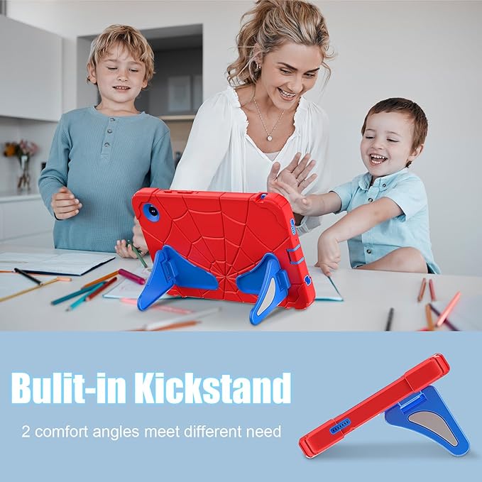 AKABEILA Compatible with Samsung Galaxy Tab A9 8.7 inch(SM-X115N)(2023) Tablet Case，Lightweight Shockproof Rugged Protective Cover with Kickstand for Kids Children Boys Babies Red Blue