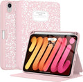 Supveco Case for iPad mini 7 (A17 Pro) 2024/iPad Mini 6 2021 8.3 Inch with Pencil Holder-[Auto Wake/Sleep],Slim Protective Case with Soft TPU Back Cover for iPad mini 7th/6th Generation-Pink