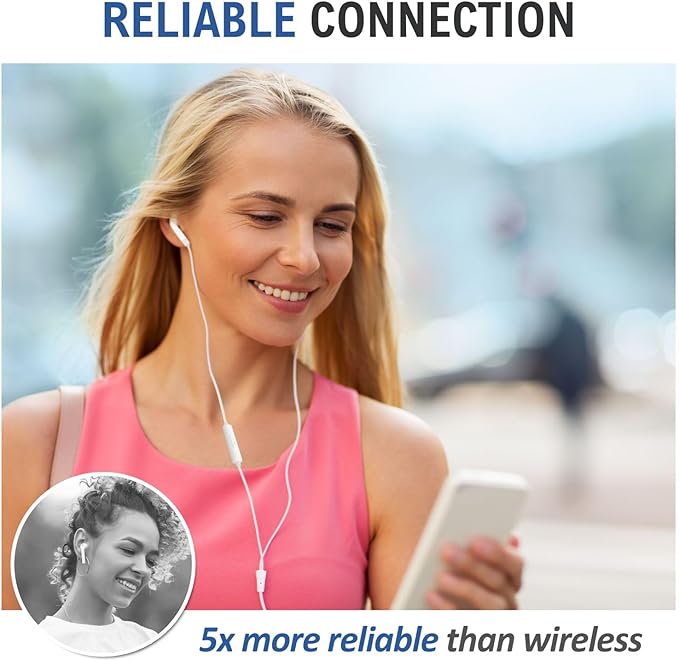 LUDOS FEROX Wired Earbuds in-Ear Headphones, 5 Year Warranty, Earphones with Microphone, Noise Isolation Corded for 3.5mm Jack Ear Buds for iPhone, Samsung, Computer, Laptop, Kids, School Students
