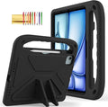 Dteck for iPad Air 13/iPad Pro 13/12.9 Case, Shockproof Protective Handle Stand Pencil Holder EVA Case, Black