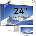 [2-Pack] 24 Inch Computer Blue Light Blocking Screen Protector for 16:9 Widescreen Monitor, Anti Glare Anti-UV Eye Protection Desktop PC LED Monitor Filter, Removable Anti-Scratch Screen Film 24in