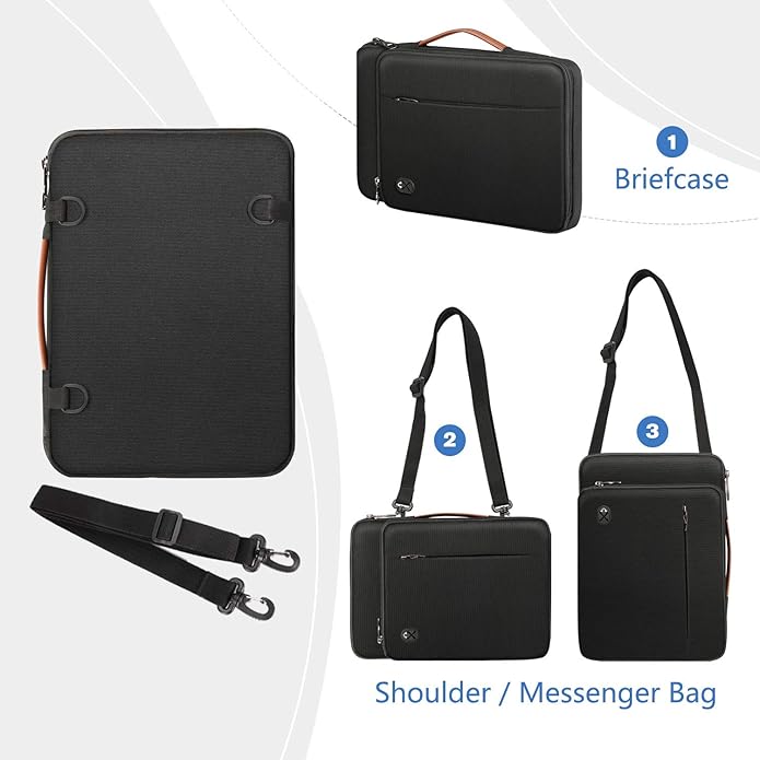 FINPAC 12.9-13 Inch Tablet Laptop Sleeve Case, Briefcase Shoulder Bag for MacBook Pro, Air, Neo, iPad Pro/Air 12.9-13