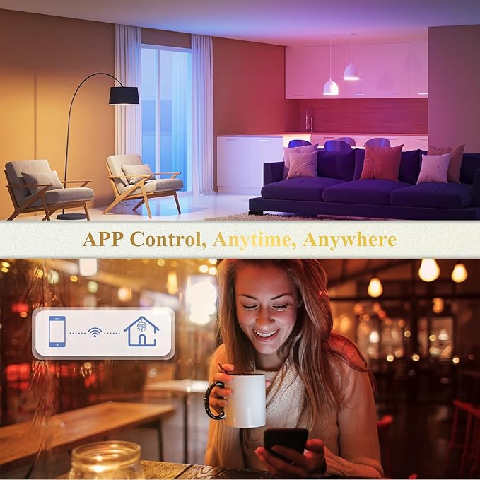 DiCUNO Smart GU10 LED Bulb, RGB Color Changing LED Compatible with Alexa & Google Home, Dimmable with App, 450LM, MR16 50W Track Light Bulb Replacement, 110° Beam Angle, 2.4GHz WiFi, Pack of 4