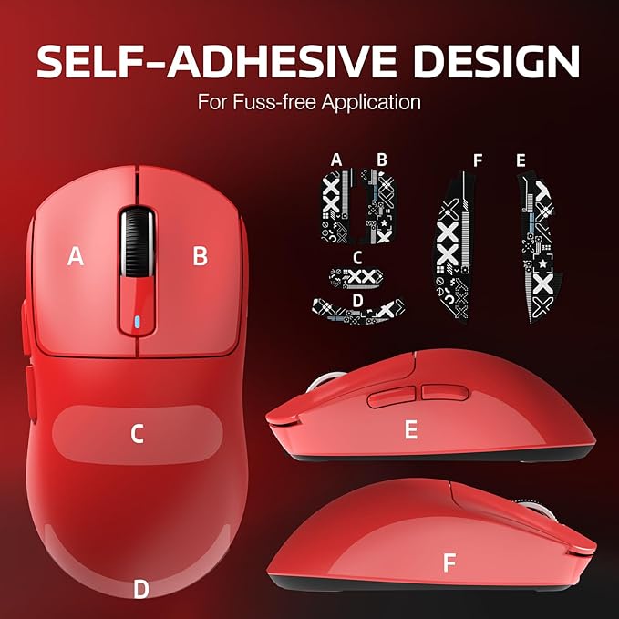MANBASNAKE Attack Shark X3 Pro 4K/8K Hz Mouse, 59g Superlight BT/2.4G Wireless/Wired Gaming Mouse, PixArt PAW3395 Gaming Sensor, 26000 DPI, Griptape, Programmable Buttons for Win11/Xbox/PS/Mac(Red)