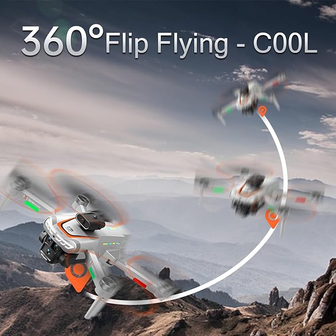 Drone with Camera for Adults 4K, RC Drones with LCD Screen Controller, LED Lights, Brushless Motors Quadcopter for Beginners, Stable Hover, Waypoint Fly, One-Key Takeoff/Landing