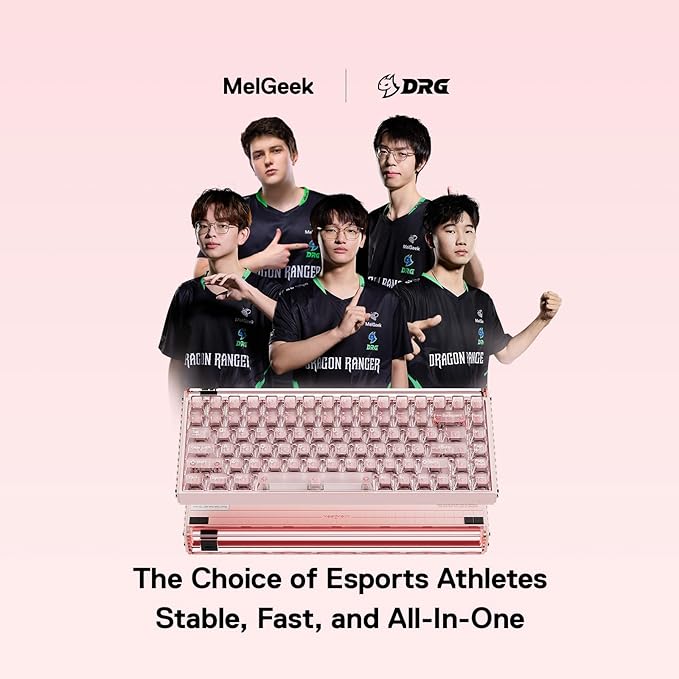 MelGeek MADE84 Ultra+ Wired Gaming Keyboard, Magnetic Keyboard with Hall Effect, 75% Compact Rapid Trigger, Hot-Swappable, RGB Snap Tap & Adjustable Actuation, HIVE Custom, Aluminum Case-Jelly Pink