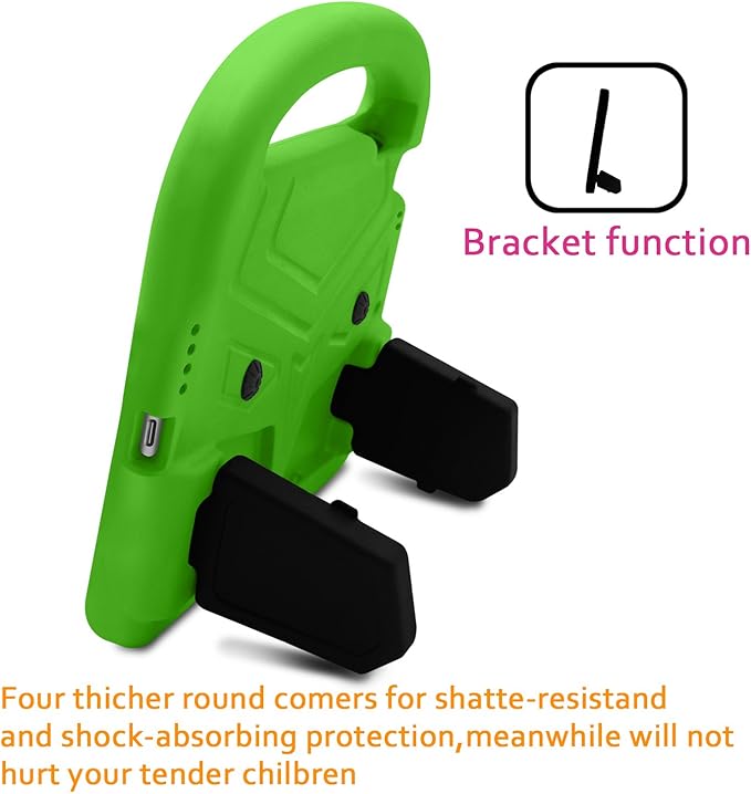 Kids Case for 7.9" iPad Mini 5/4/3/2/1, Silicone Shockproof Cover with Handle Kickstand, Green