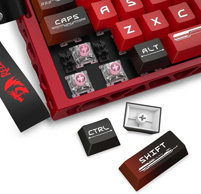 Redragon K753 HE Rapid Trigger Gaming Keyboard, 60% 61 Keys Wired Mechanical Keyboard w/Hype-Red Hollowed-Out Aluminum Base, Next-Gen UltraMag 100% POM Silky Rappid Trigger Magnetic Switch