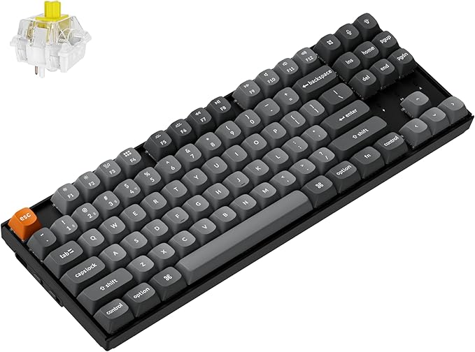 Keychron K8 Max Custom Mechanical Keyboard Wireless, TKL 2.4 GHz/Bluetooth 5.1/Wired QMK Programmable RGB, Hot-Swappable with Keychron Super Banana Switch Compatible with Mac Windows Linux